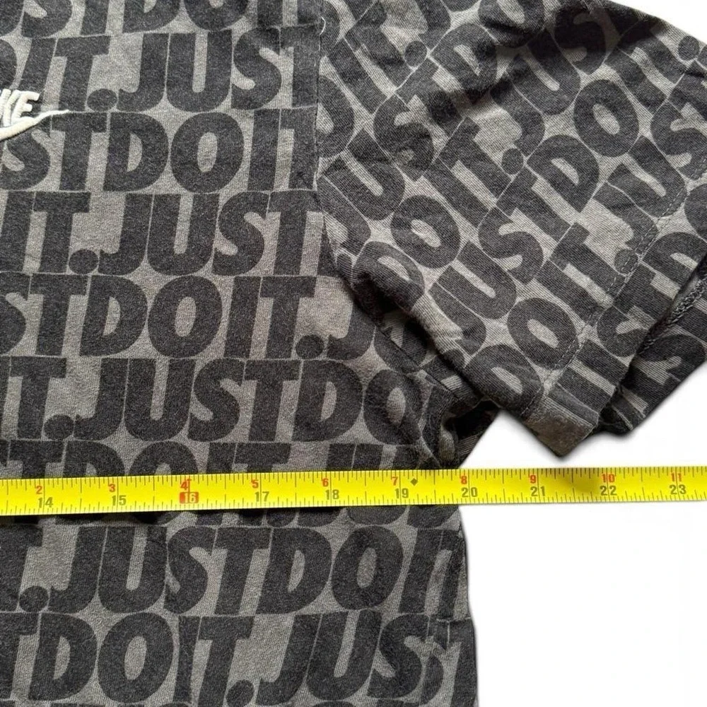 Nike Just Do It All Over Print Graphic Tee Black Charcoal Mens Large